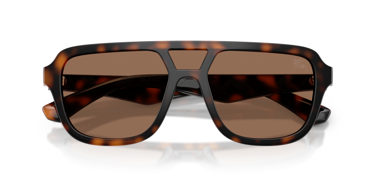 Burberry BE4474U 300273 dark havana sunglasses 58mm folded view