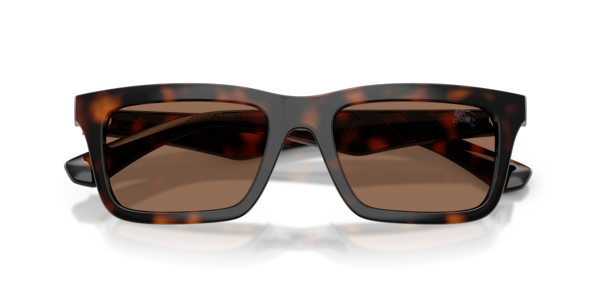 Burberry BE4475U 300273 dark havana sunglasses 53mm folded view
