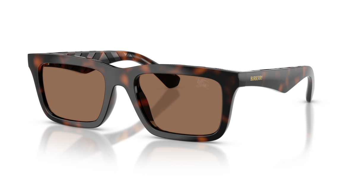 Burberry BE4475U 300273 dark havana sunglasses 53mm angled view