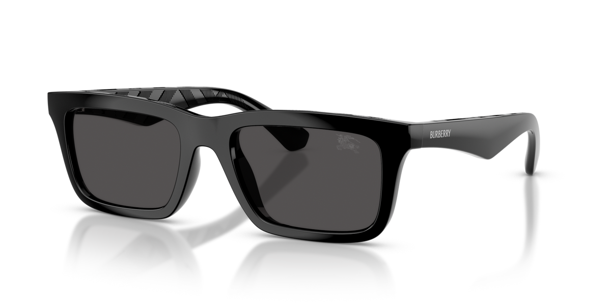 Burberry BE4475U 300187 black sunglasses 53mm angled view