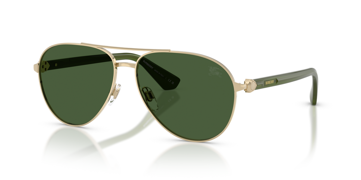 Burberry BE3167 110971 light gold sunglasses 59mm angled view