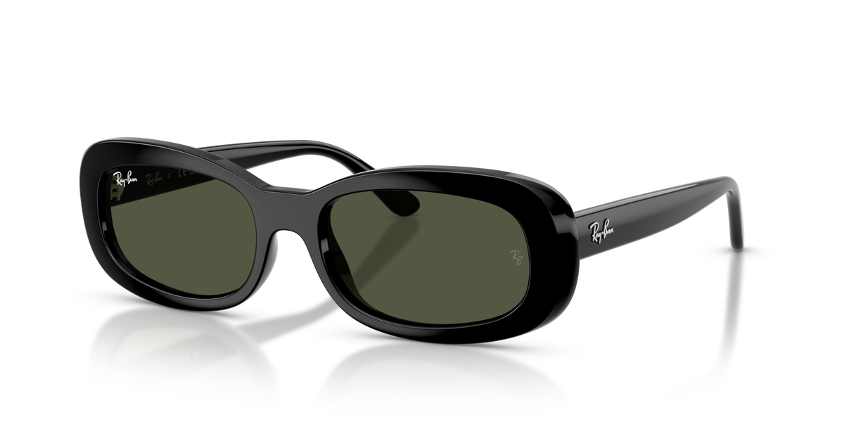 Ray-Ban RB2221 901/31 black sunglasses 53mm angled view