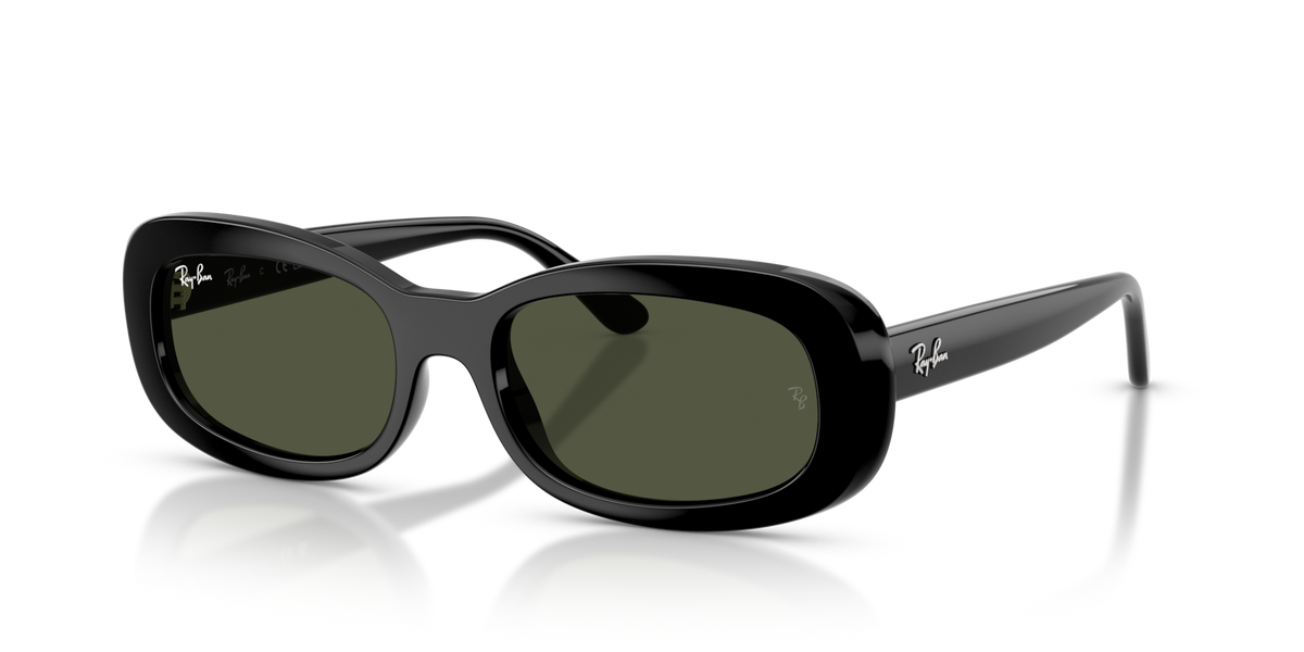 Ray-Ban RB2221 901/31 black sunglasses 56mm angled view