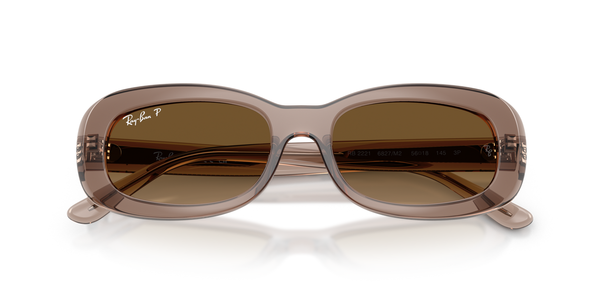 Ray-Ban RB2221 6827M2 transparent beige sunglasses 53mm folded view