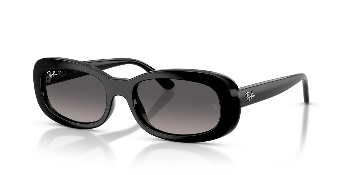 Ray-Ban RB2221 901/M3 black sunglasses 53mm angled view