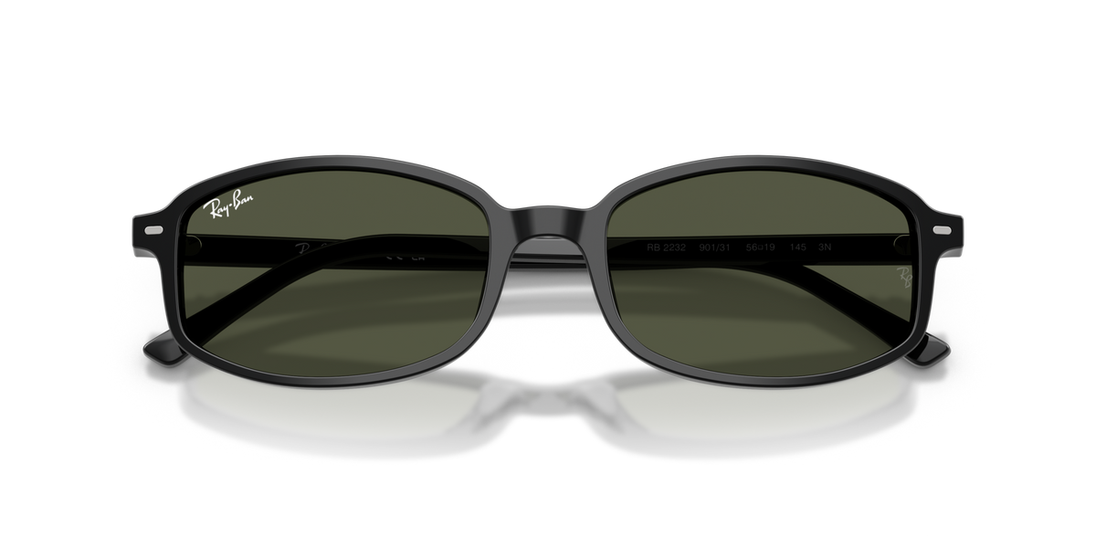 Ray-Ban RB2232 901/31 black sunglasses 54mm folded view
