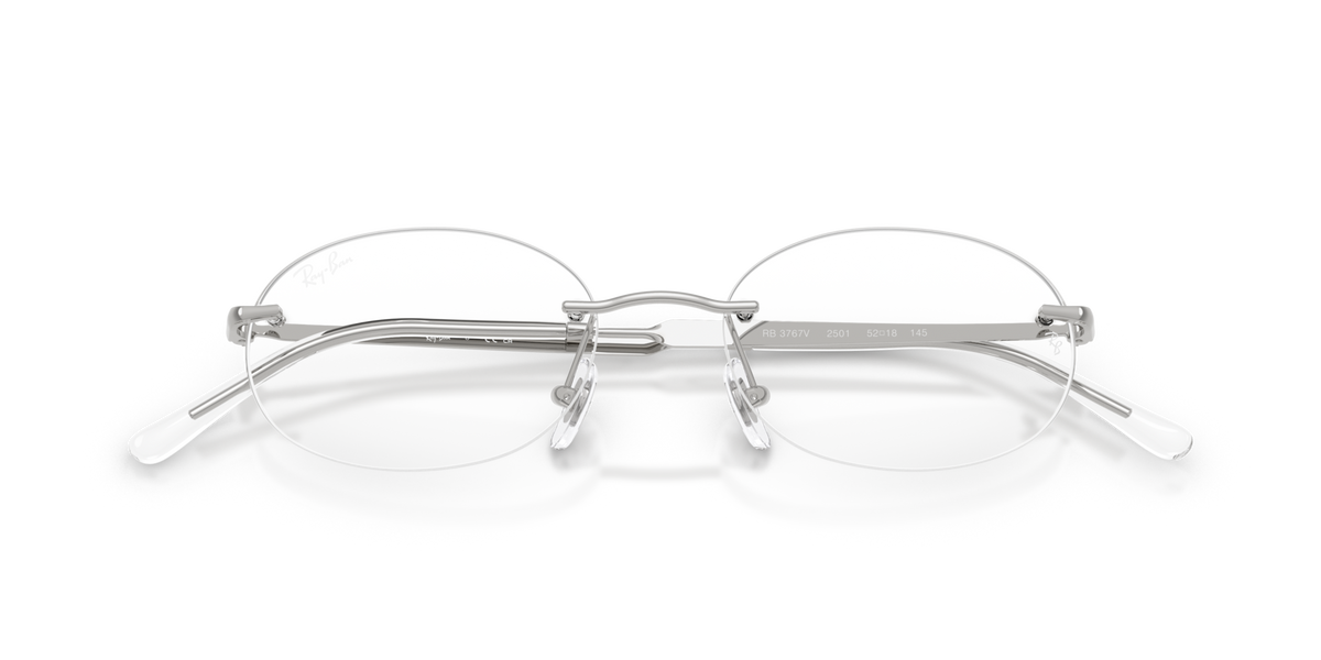 Ray-Ban RX3767V 2501 silver eyeglasses 50mm folded view