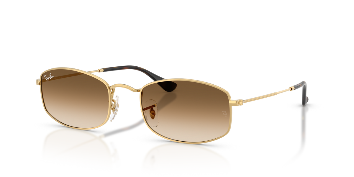Ray-Ban RB3832 001/51 arista gold sunglasses 52mm angled view