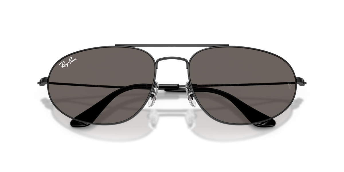 Ray-Ban RB3945 002/B1 black sunglasses 62mm folded view