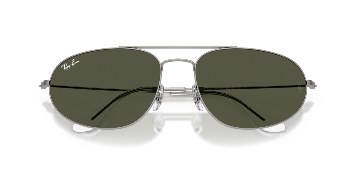 Ray-Ban RB3945 004/31 gunmetal sunglasses 60mm folded view