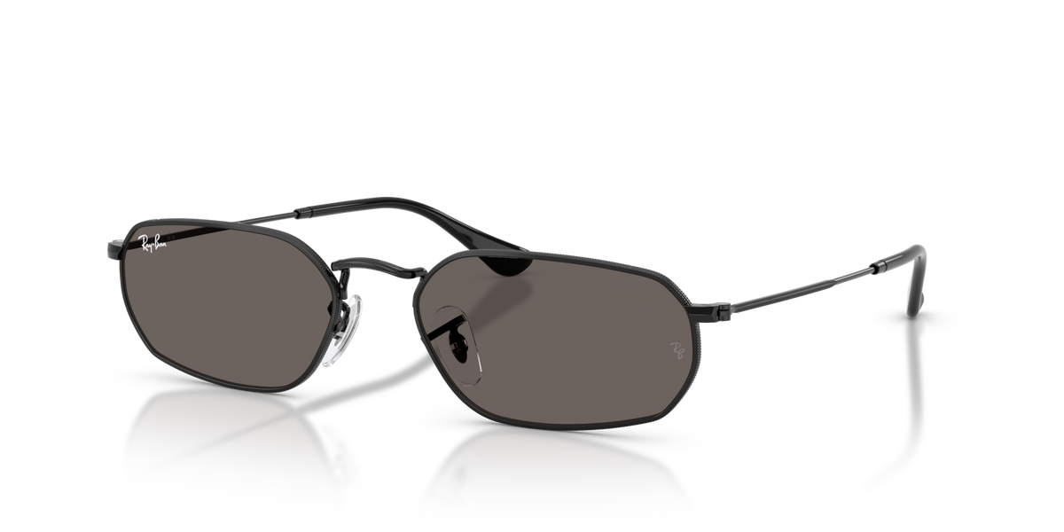 Ray-Ban RB3947 002/B1 black sunglasses 54mm angled view