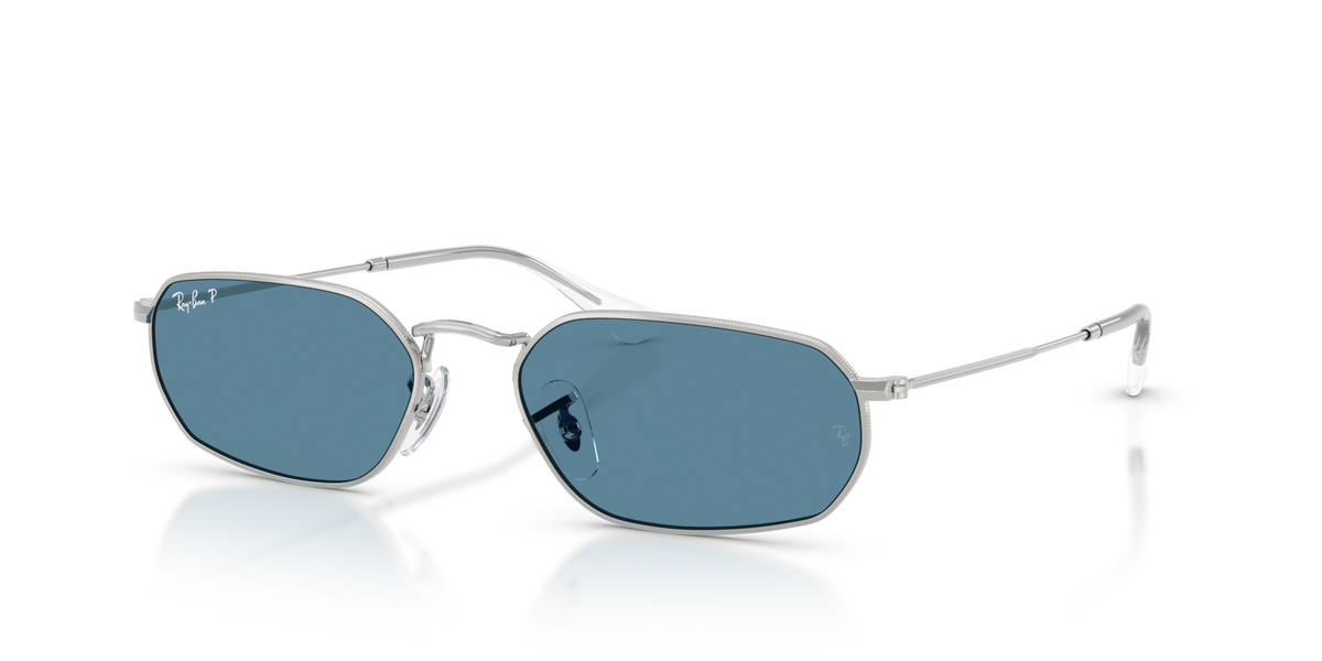Ray-Ban RB3947 003/S2 silver sunglasses 54mm angled view