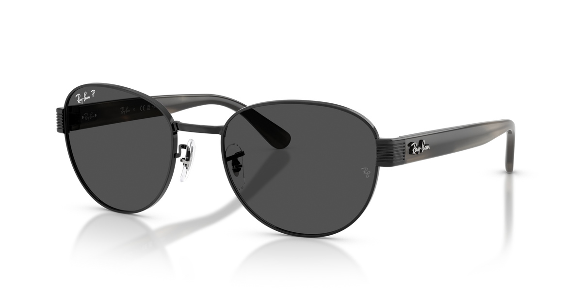 Ray-Ban RB3766CH 002/K8 black sunglasses 56mm angled view