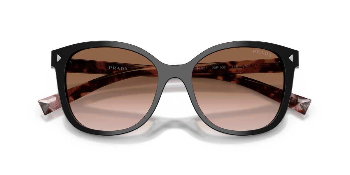 Prada PR22ZS 28F90P black sunglasses 53mm folded view