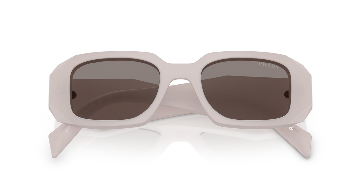 Prada PR17WS 21H80Q frosted tortoise sunglasses 49mm folded view