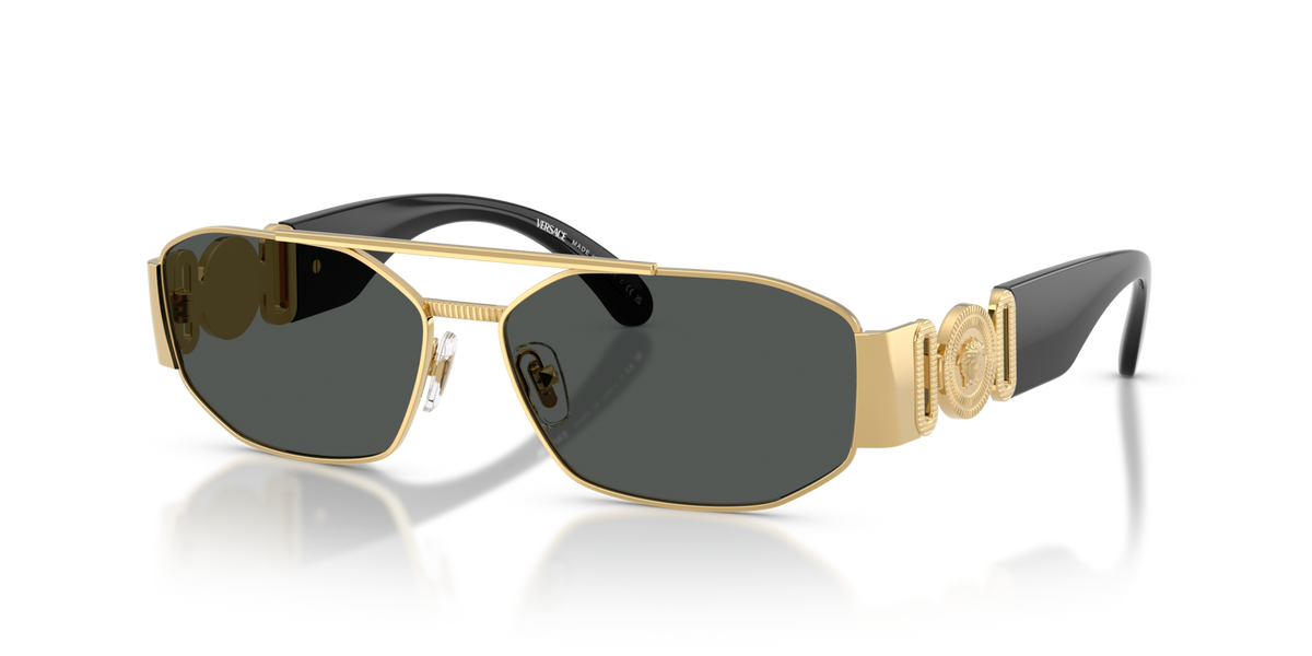 Versace VE2287 100287 gold sunglasses 58mm angled view