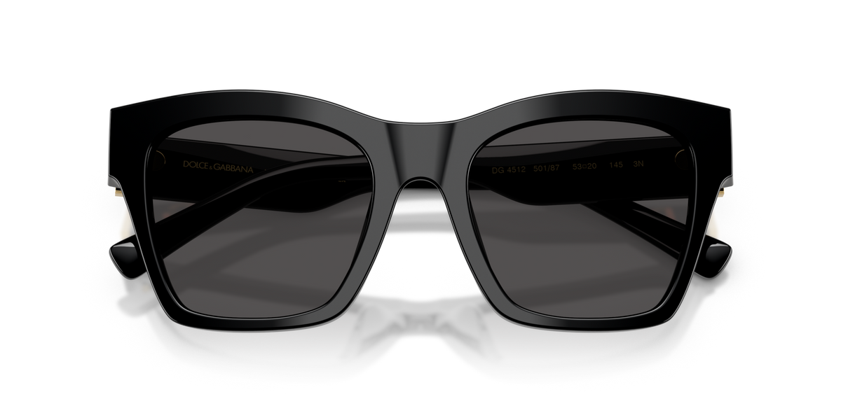 Dolce & Gabbana DG4512 501/87 black sunglasses 53mm folded view