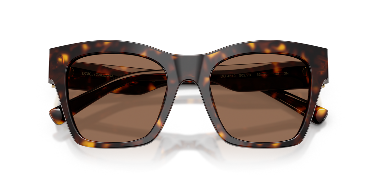 Dolce & Gabbana DG4512 502/73 havana sunglasses 53mm folded view