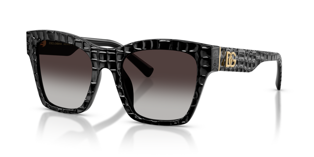 Dolce & Gabbana DG4512 32888G black texture cocco sunglasses 53mm angled view