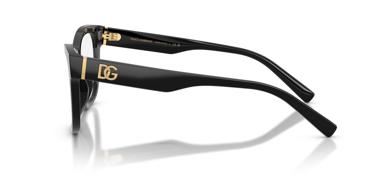 Dolce & Gabbana DG3430 501 black eyeglasses 53mm side view