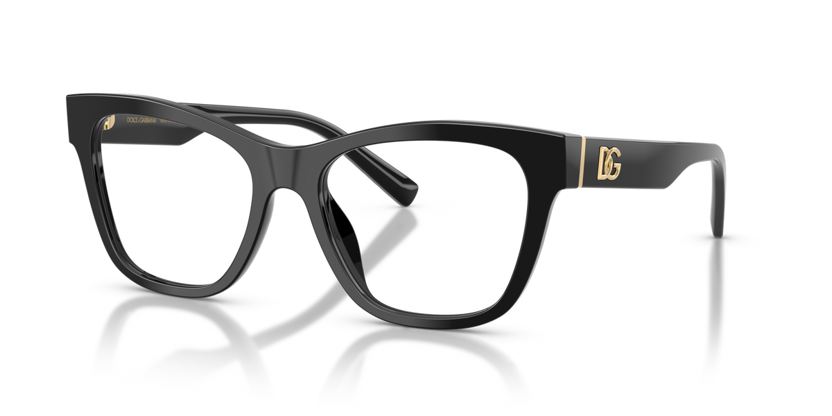 Dolce & Gabbana DG3430 501 black eyeglasses 53mm angled view