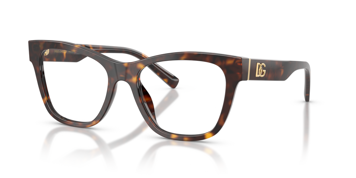 Dolce & Gabbana DG3430 502 havana eyeglasses 53mm angled view