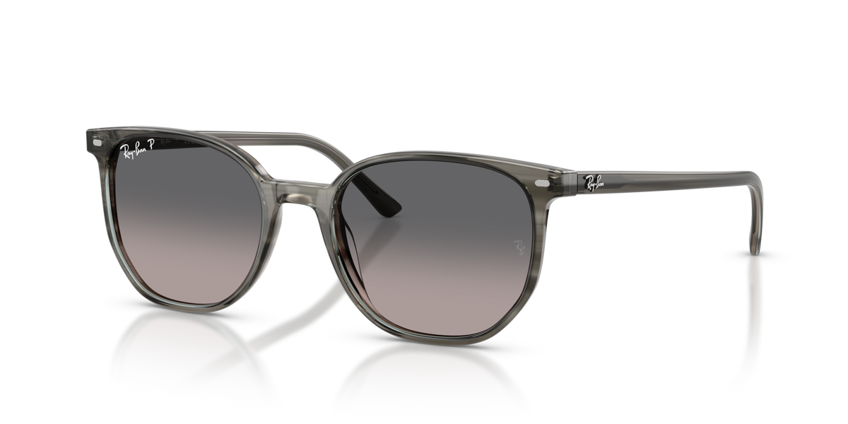 Ray-Ban RB2197 1438M3 striped grey sunglasses 52mm angled view