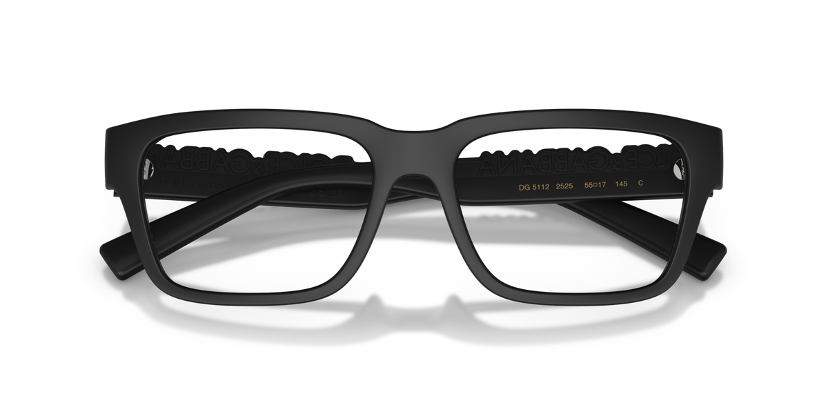 Dolce & Gabbana DG5112 2525 matte black eyeglasses 55mm folded view