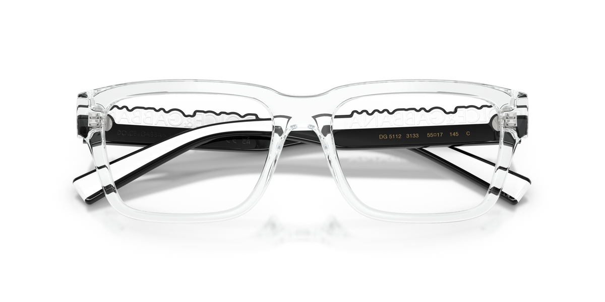 Dolce & Gabbana DG5112 3133 crystal eyeglasses 53mm folded view