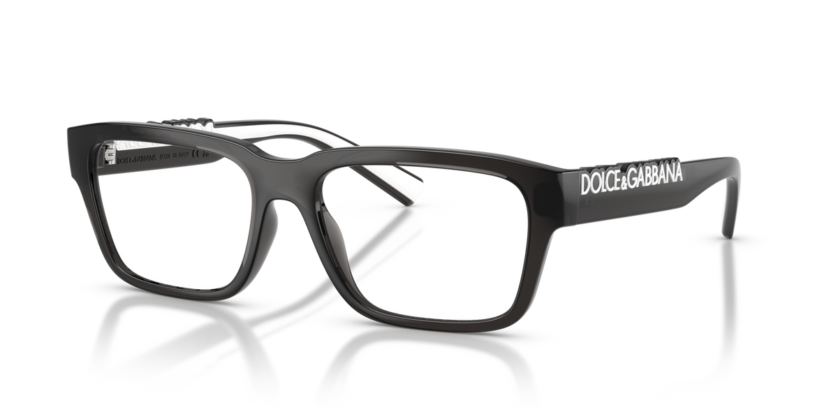 Dolce & Gabbana DG5112 3160 transparent dark grey eyeglasses 55mm angled view