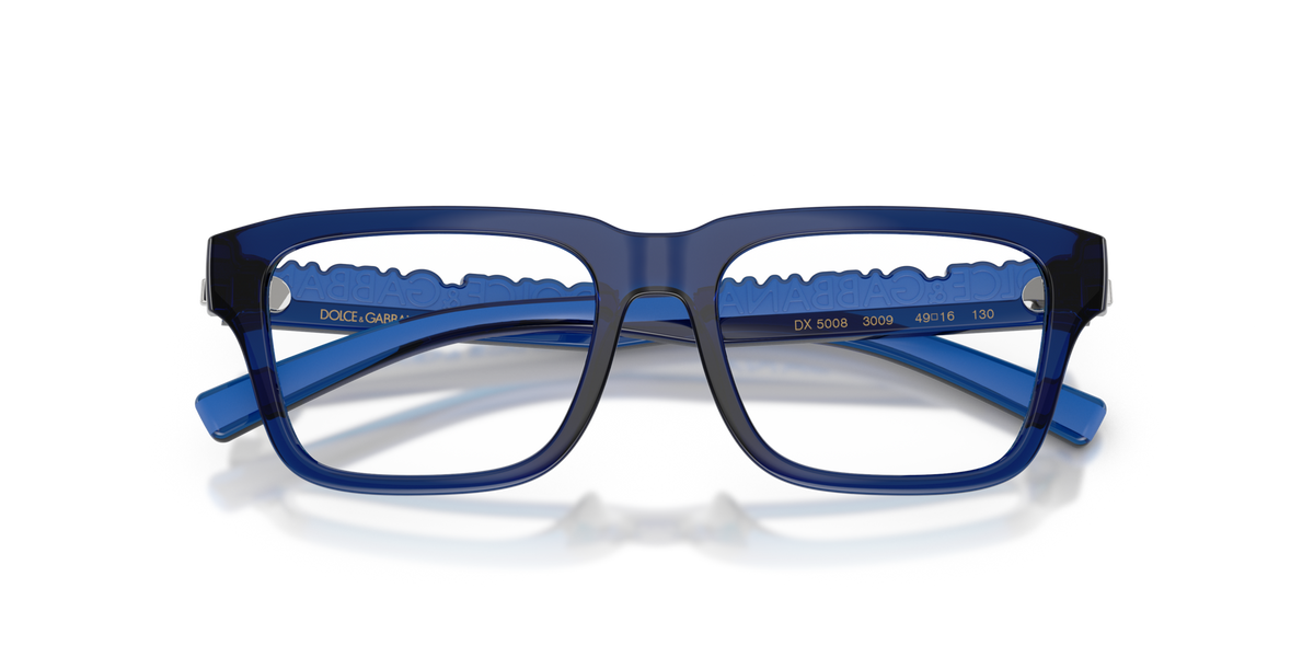 Dolce & Gabbana Kids DX5008 3009 transparent dark blue eyeglasses 49mm folded view