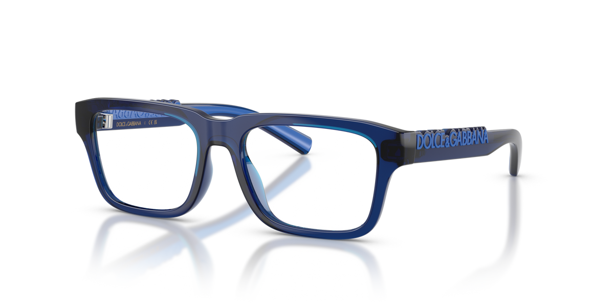 Dolce & Gabbana Kids DX5008 3009 transparent dark blue eyeglasses 49mm angled view