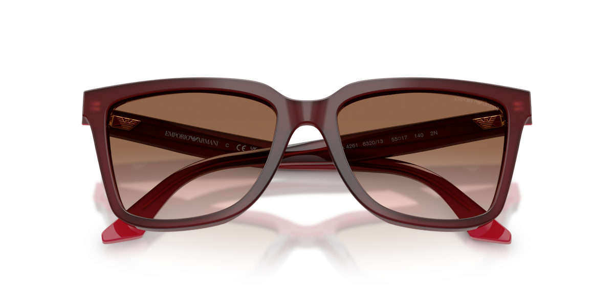 Emporio Armani EA4261 632013 opal bordeaux/pink sunglasses 55mm folded view