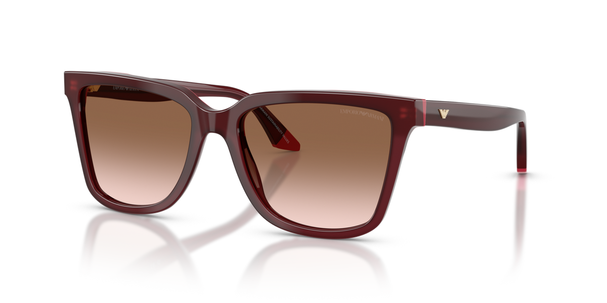 Emporio Armani EA4261 632013 opal bordeaux/pink sunglasses 55mm angled view