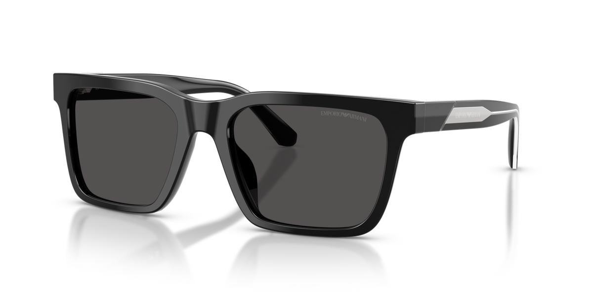 Emporio Armani EA4262U 501787 shiny black sunglasses 57mm angled view