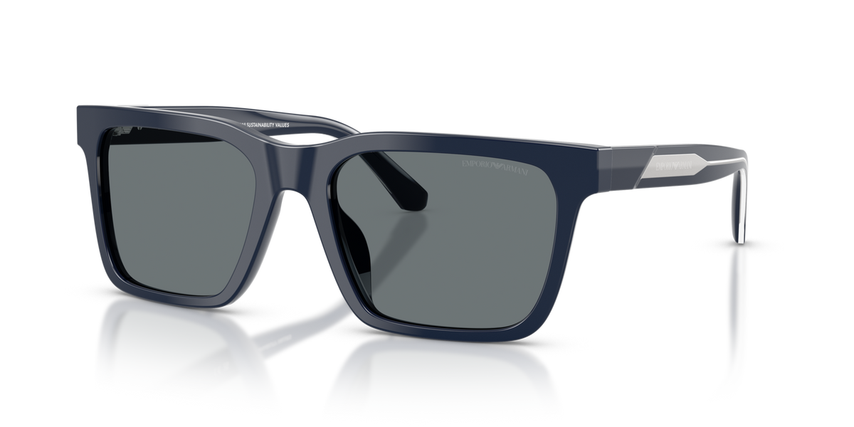 Emporio Armani EA4262U 603980 shiny blue sunglasses 57mm angled view