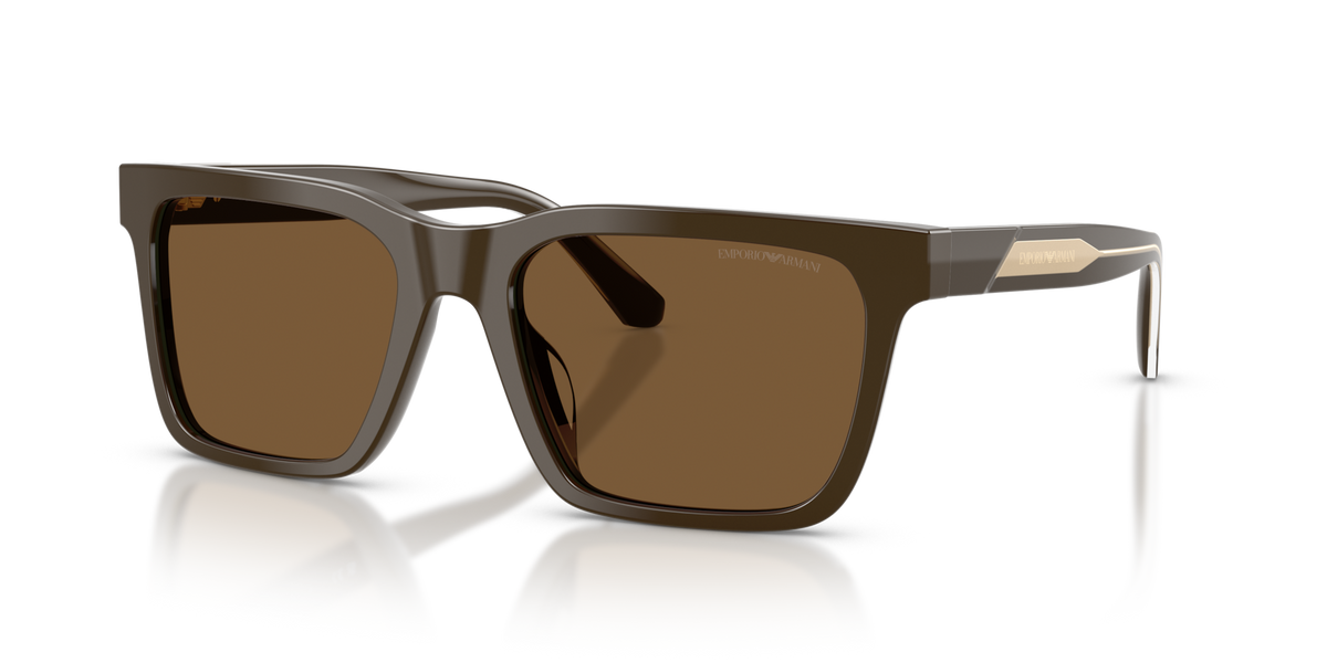 Emporio Armani EA4262U 630773 shiny brown sunglasses 57mm angled view