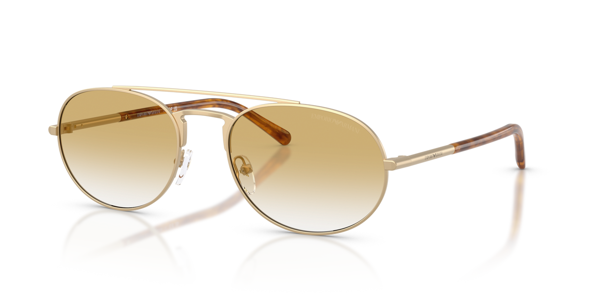 Emporio Armani EA2171 30022Q matte pale gold sunglasses 57mm angled view