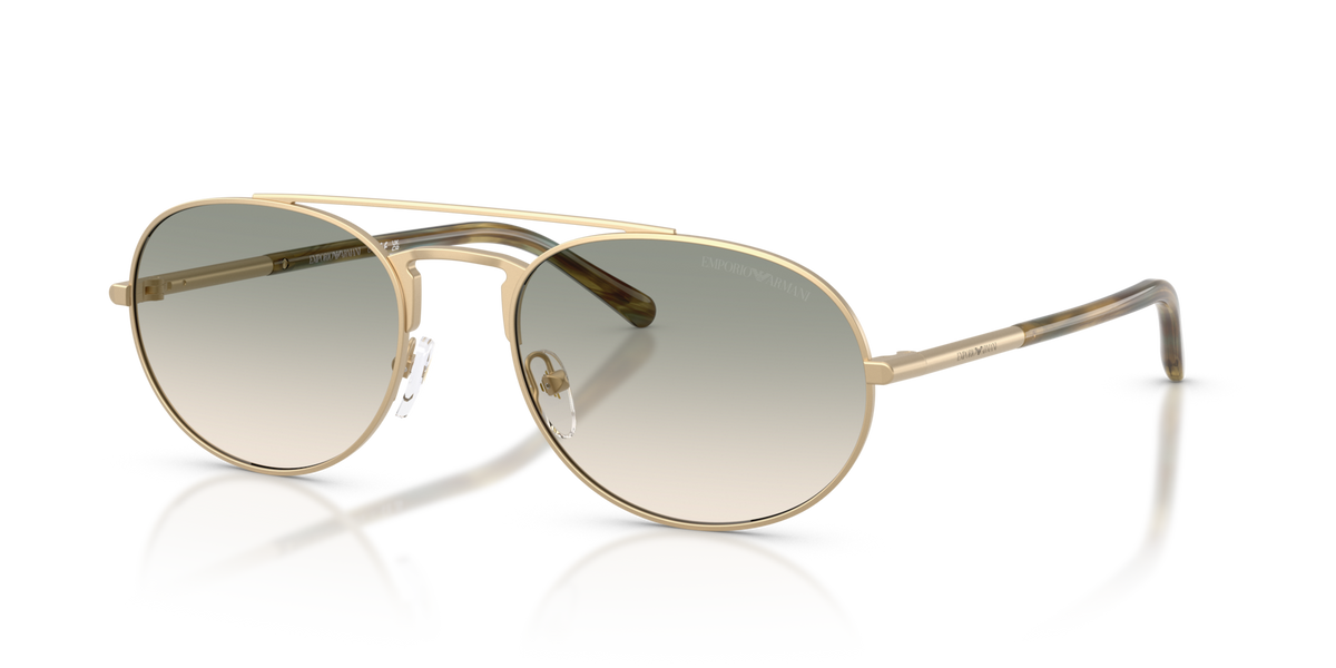Emporio Armani EA2171 30022C matte pale gold sunglasses 57mm angled view