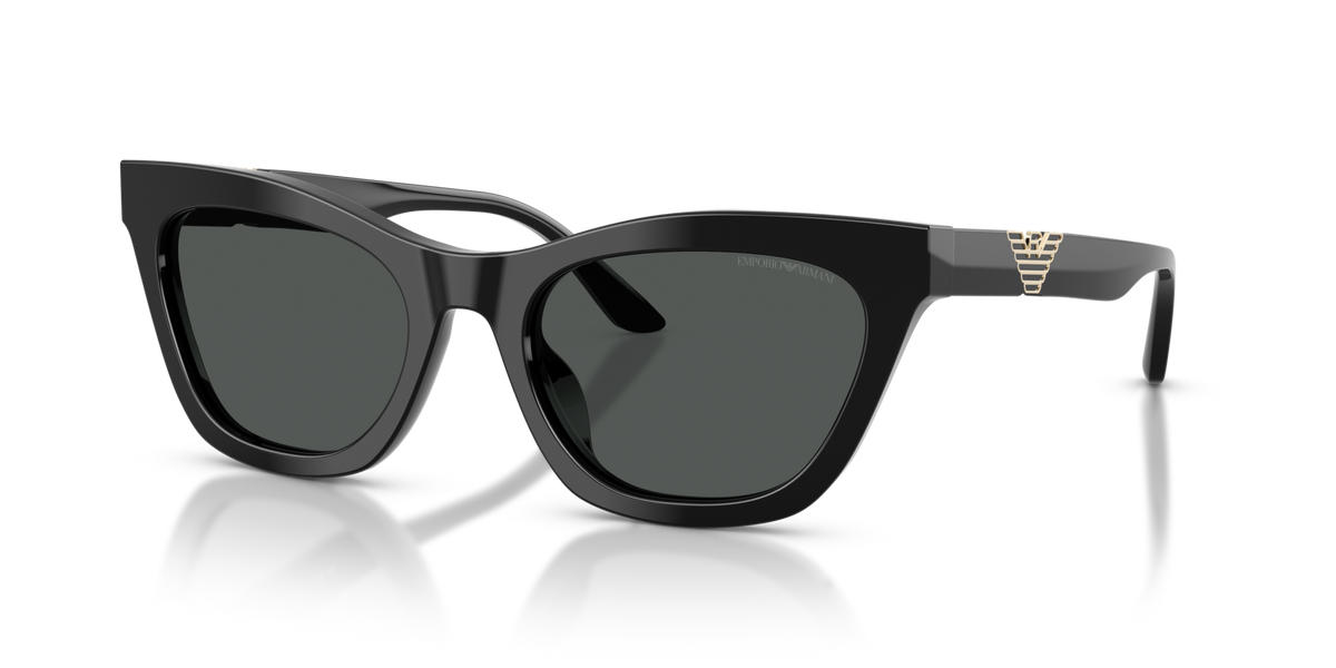 Emporio Armani EA4259U 501787 shiny black sunglasses 55mm angled view