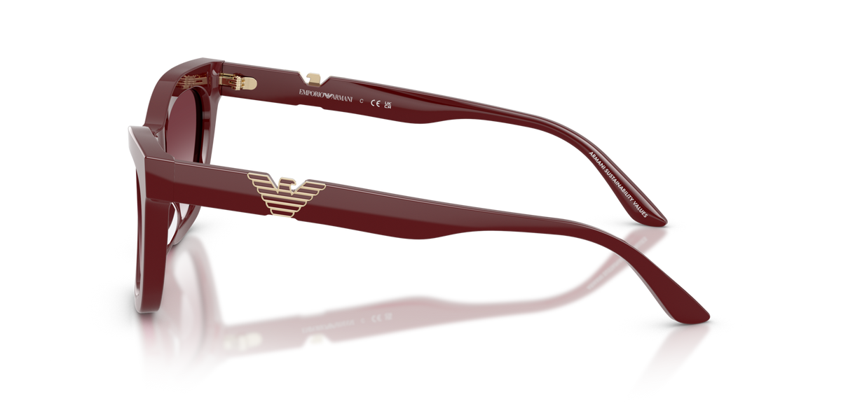 Emporio Armani EA4259U 63238H shiny bordeaux sunglasses 55mm side view