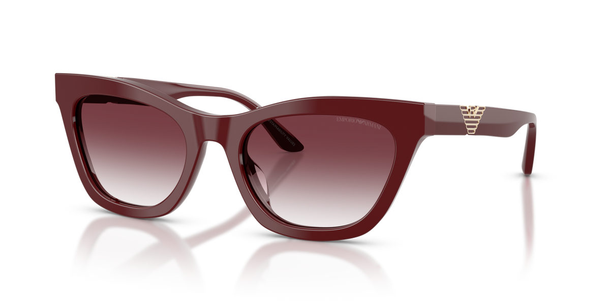 Emporio Armani EA4259U 63238H shiny bordeaux sunglasses 55mm angled view