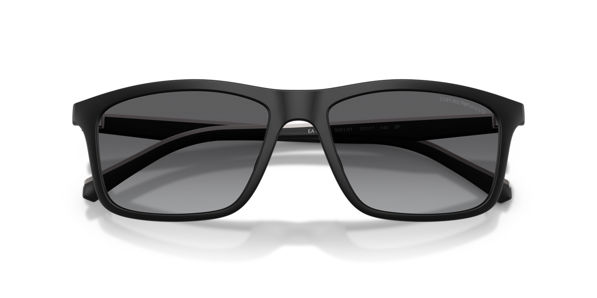 Emporio Armani EA4257U 500181 matte black sunglasses 57mm folded view