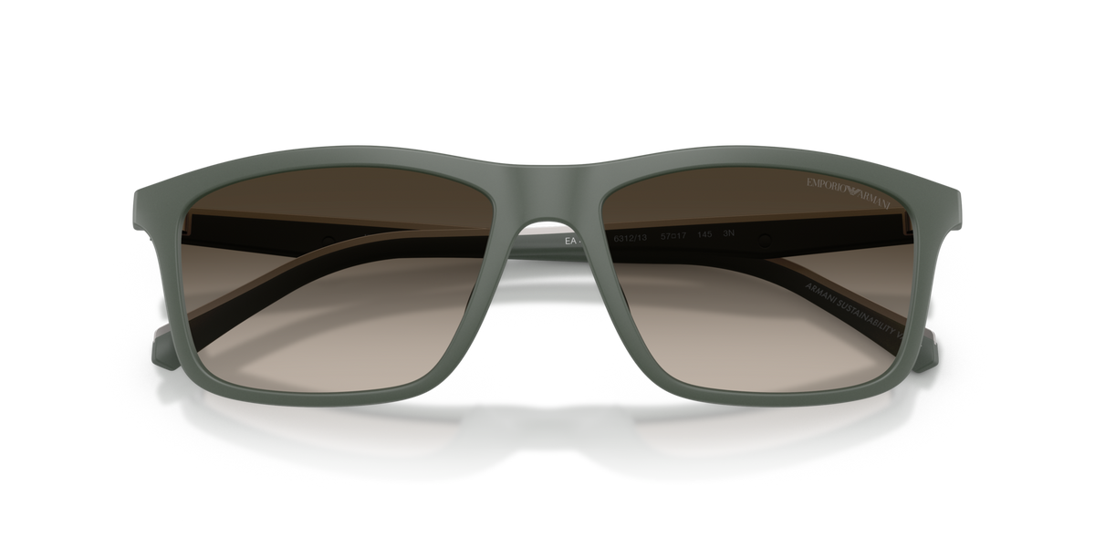 Emporio Armani EA4257U 631213 matte green sunglasses 57mm folded view