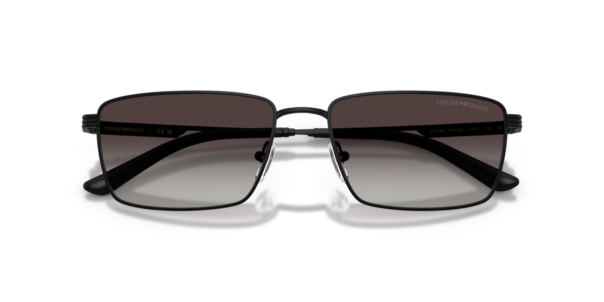 Emporio Armani EA2169 30018G matte black sunglasses 57mm folded view