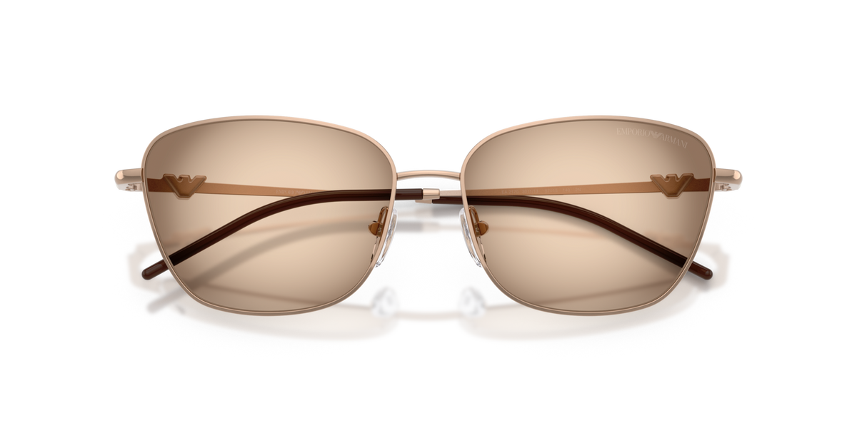 Emporio Armani EA2170 301113 shiny rose gold sunglasses 57mm folded view
