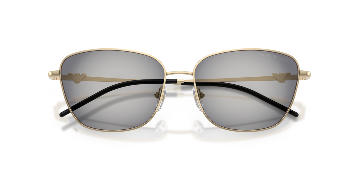 Emporio Armani EA2170 30138G shiny pale gold sunglasses 57mm folded view