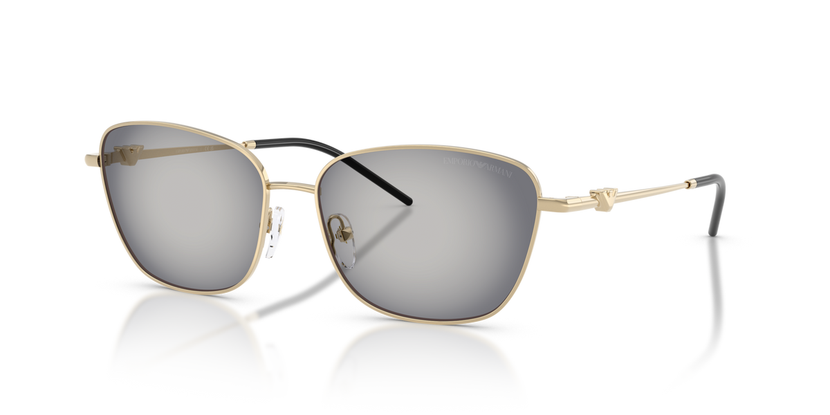 Emporio Armani EA2170 30138G shiny pale gold sunglasses 57mm angled view