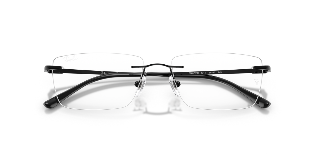 Ray-Ban RX8781D 1244 black eyeglasses 56mm folded view