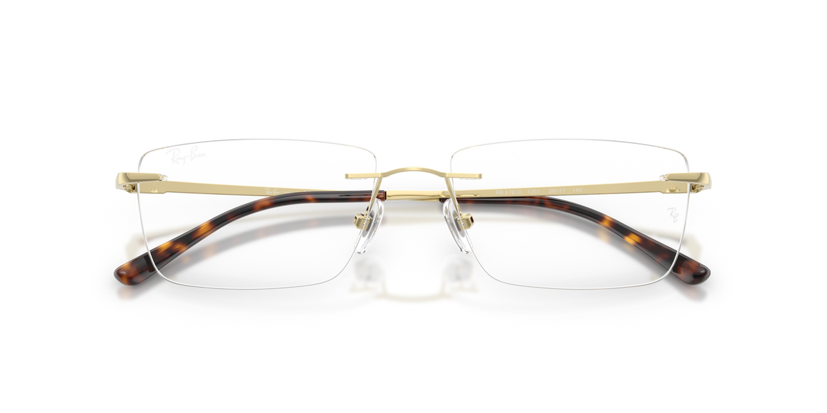 Ray-Ban RX8781D 1251 light gold eyeglasses 56mm folded view